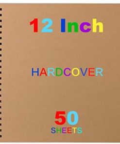 12 Inch Scrapbook Photo Album| Hardcover Scrapbook Album| Kraft Hardcover Notebook with 50 Sheets |Scrapbook and Life Memories or Use as Guest Book, Baby Book, Sketchbook | Large 12x12 Inch 100 Pages