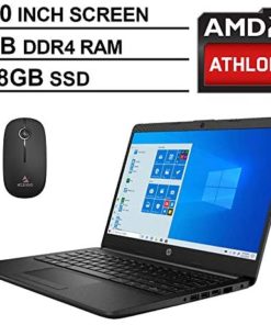 2020 Newest HP 14 Inch Premium Laptop, AMD Athlon Silver 3050U up to 3.2 GHz, 4GB DDR4 RAM, 128GB SSD, WiFi, HDMI, Windows 10 in S, Jet Black + NexiGo Wireless Mouse Bundle