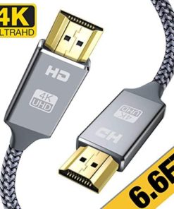 4K HDMI Cable 6.6 ft,Capshi High Speed 18Gbps HDMI 2.0 Cable,4K, 3D, 2160P, 1080P, Ethernet - 28AWG Braided HDMI Cord - Audio Return(ARC) Compatible UHD TV, Blu-ray, X-Box, PS4, PS3, PC