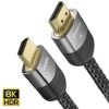 6.5ft 8K HDMI Ultra HD High Speed 48Gbps Cable Compatible with Apple TV Roku Netflix PS4 Pro Xbox One X Samsung Sony LG