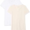 Amazon Essentials Women's 2-Pack Classic-Fit Short-Sleeve V-Neck T-Shirt