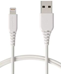 AmazonBasics Lightning to USB A Cable, MFi Certified iPhone Charger, White, 3 Foot