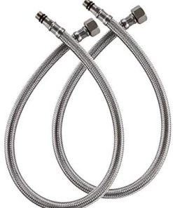 BWE 24-Inch Long Faucet Connector Braided Stainless Steel Supply Hose 1/2-Inch Female Compression Thread x 2 Pcs (1 Pair)