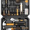 DEKOPRO 100 Piece Home Repair Tool Set,General Household Hand Tool Kit with Plastic Tool Box Storage
