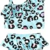 Fullyday Baby Girls Summer Leopard Print Swimsuit Set, 6M-4Y Kids Soft Ruffle Tankini Swimwear Bikini Bathing Suit
