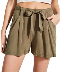 GUESS Womens Pleated Knot-Front Casual Shorts
