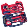 KOLOTOOL 39-Piece Portable Household Repair Hand Tool Set with Case Patriot Edition (Red)