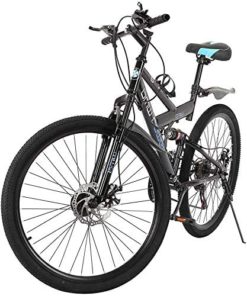 LONGTING Mountain Bike for Men Women, 26in Carbon Steel 21 Speed Bicycle Folding Bikes
