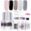 Latorice Dipping Powder Nail starter Kit of 5 color for French Nail Manicure Nail Art Set Essential Kit, 5pc Dipping Powder, 3pc 12ML Liquid, No UV Lamp,Easy to Apply