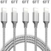 MFi Certified iPhone Charger Lightning Cable, WILLTOP 5Pack 6Feet Extra Long Nylon Braided USB Fast Charging&Syncing Cable Compatible iPhone 11/11Pro/11Pro Max Xs MAX XR 6/7/8, 6/7/8 Plus.