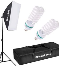 MOUNTDOG Photography Continuous Softbox Lighting Kit 20"X28" Professional Photo Studio Equipment with 2pcs 95W E27 Socket 5500K Video Lighting Bulb for Filming Portraits Shoot