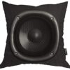 Moslion Throw Pillow Cover Speaker 18x18 Inch Music Sound Fashion Cool Young Black Square Pillow Case Cushion Cover for Home Car Decorative Cotton Linen