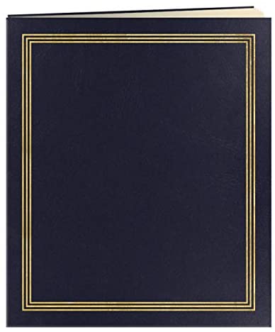 Pioneer Jumbo 11.75x14 Beige Page Scrapbook 100 Pages (50 Sheets), Navy Blue