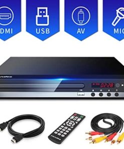Sandoo DVD Player for TV, Multi-Format Region Free DVD CD/Disc Player, HDMI Cable Included, USB/MIC Input for TV, Built-in PAL/NTSC System, Upgraded Remote, NOT Blu-ray DVD Player, MP2206
