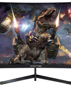 Sceptre 24-Inch Curved 144Hz Gaming LED Monitor Frame-Less FPS RTS FreeSync DisplayPort HDMI, Build-in Speakers Machine Black 2020 (24