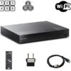 Sony BDP-S3700 Region Free Blu-ray Player, Multi Region Smart WiFi 110-240 Volts, 6FT HDMI Cable & Dynastar Plug Adapter Bundle Package