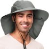 Sun Hat for Men with UV Protection Wide Brim Safari Hike Cap w/Neck Flap Cover