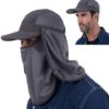 USHAKE Sun Cap Fishing Hat Quick Dry Baseball Cap with Face Neck Cover Flap