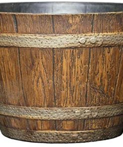 Whiskey Barrel Planter, Distressed Oak, 9