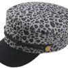 Yoyorule Winter Warm Cap Women's Leopard Print Beret Hat Casual Retro Flat Top Navy Cap