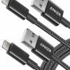iPhone Charger, Anker 6ft Premium Nylon Lightning Cable [2-Pack], Apple MFi Certified for iPhone Chargers, iPhone SE/Xs/XS Max/XR/X / 8 Plus / 7/6 Plus, iPad Pro Air 2, and More(Black)